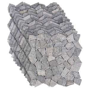 vidaXL Mozaikov&eacute; dlaždice Světle &scaron;ed&aacute; 30 x 30 cm Mramor