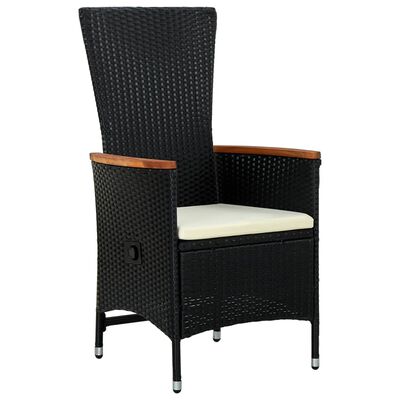vidaXL Zahradní židle 2 ks s poduškami polyratan černé