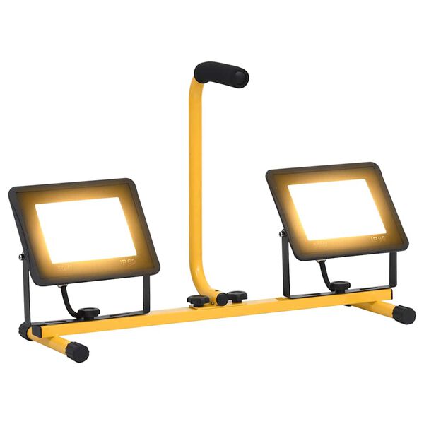 vidaXL LED reflektor s rukojetí 2 x 50 W teplé bílé světlo