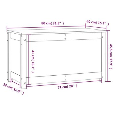 vidaXL Úložný box bílá 80 x 40 x 45,5 cm masivní borové dřevo