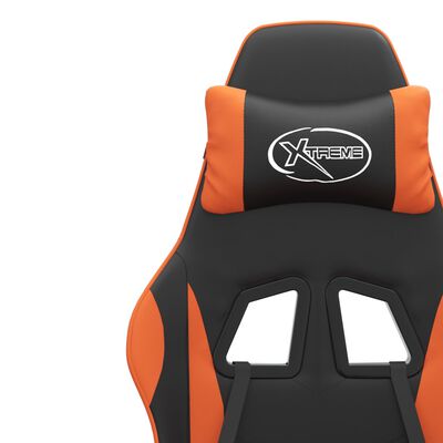 vidaXL Otočná herní židle černá a oranžová umělá kůže