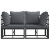 vidaXL Venkovní nábytek s polštářem s polštářem Černá Hliník