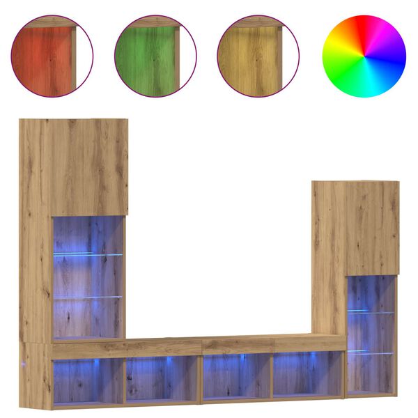 vidaXL Televizn&iacute; skř&iacute;ň 4 pcs dub artisan Kompozitn&iacute; dřevo