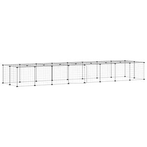 vidaXL 36panelov&aacute; ohr&aacute;dka pro zv&iacute;řata s dv&iacute;řky čern&aacute; 280 x 70 x 35 cm ocel