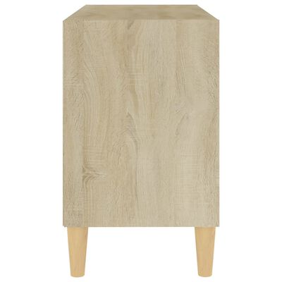 vidaXL TV stolek nohy z masivního dřeva bílý dub sonoma 69,5x30x50 cm