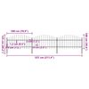 vidaXL Zahradn&iacute; plot s kop&iacute;m nahoře ocelov&yacute; 537 x 125 cm čern&yacute;