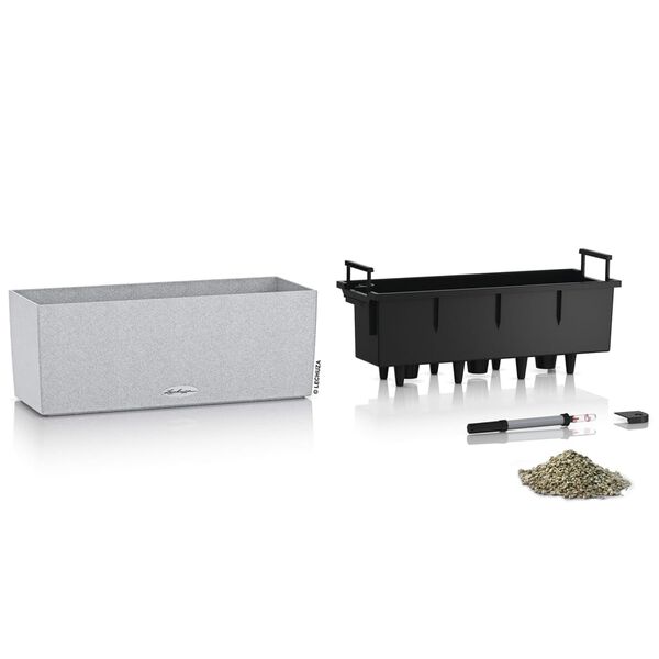 LECHUZA Truhlík BALCONERA Stone 50 ALL-IN-ONE křemenný bílý