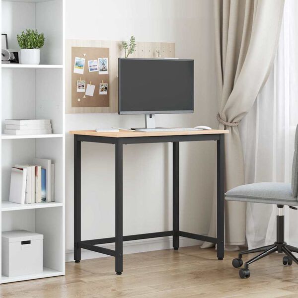 vidaXL stůl Př&iacute;rodn&iacute; 80 x 50 x 77 cm Inžen&yacute;rsk&eacute; dřevo a ocel