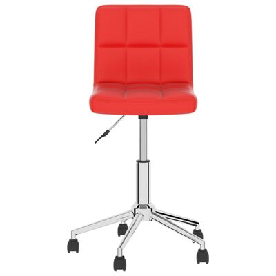 vidaXL Otočné jídelní židle 2 ks červené umělá kůže