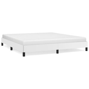 vidaXL R&aacute;m postele b&iacute;l&aacute; 180 x 200 cm uměl&aacute; kůže