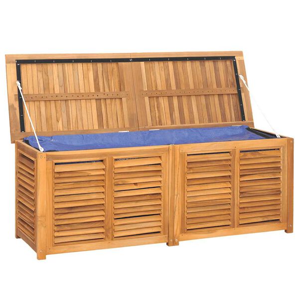 vidaXL Zahradn&iacute; &uacute;ložn&yacute; box s vložkou 150 x 50 x 55 cm masivn&iacute; teak