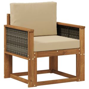 vidaXL Venkovn&iacute; středn&iacute; pohovka Masivn&iacute; ak&aacute;tov&eacute; dřevo Př&iacute;rodn&iacute;