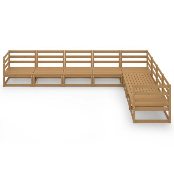 vidaXL 8d&iacute;ln&aacute; zahradn&iacute; sedac&iacute; souprava medově hněd&aacute; masivn&iacute; borovice