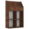 vidaXL Dětsk&yacute; reg&aacute;l na časopisy hněd&yacute; dub 71 x 30 x 114 cm kompozit