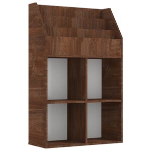 vidaXL Dětsk&yacute; reg&aacute;l na časopisy hněd&yacute; dub 71 x 30 x 114 cm kompozit