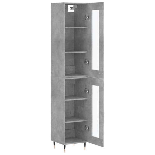 vidaXL Skř&iacute;ň highboard betonově &scaron;ed&aacute; 34,5x34x180 cm kompozitn&iacute; dřevo