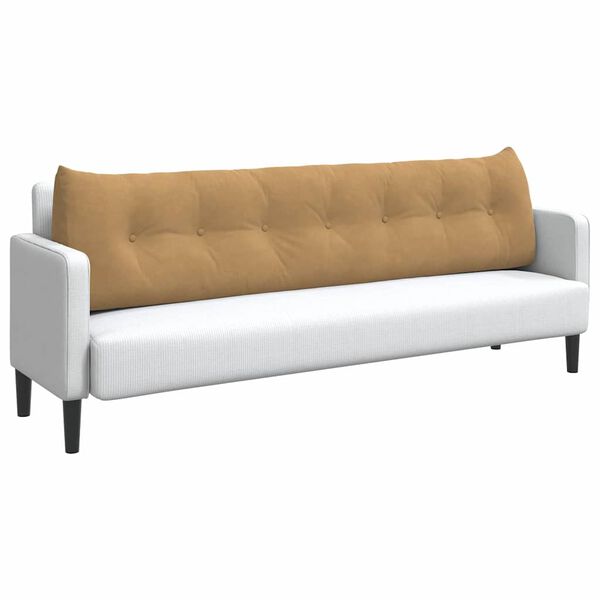 vidaXL Polštář na záda Hnědá 200 x 24 x 50 cm samet