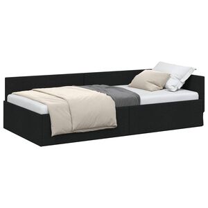vidaXL Rohov&yacute; r&aacute;m postele s čelo Čern&yacute; 80 cm x 200 cm textil