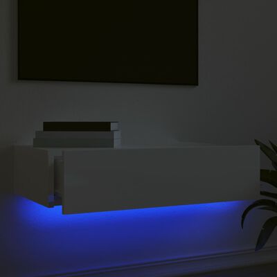 vidaXL TV skříňka s LED osvětlením bílá vysoký lesk 60 x 35 x 15,5 cm