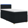 vidaXL Postel boxspring s matrac&iacute; s LED p&aacute;sky Čern&aacute; 90 x 200 cm Textil