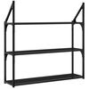 vidaXL 3patrov&aacute; n&aacute;stěnn&aacute; police čern&aacute; 80x21x78,5 cm kompozitn&iacute; dřevo