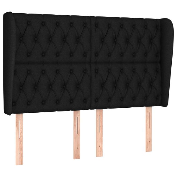 vidaXL Čelo postele typu u&scaron;&aacute;k čern&eacute; 163x23x118/128 cm textil