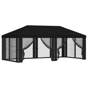vidaXL Kryt na alt&aacute;n s bočn&iacute;mi stěnami 6 x 3 m Čern&aacute; Polyester 190