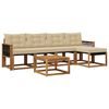vidaXL Venkovn&iacute; pohovkov&aacute; souprava 6 pcs Přirozen&aacute; a B&eacute;žov&aacute;