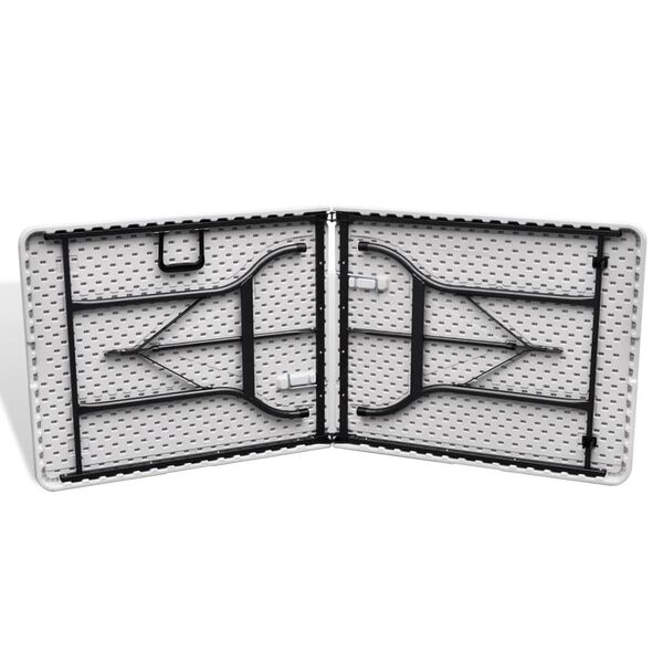 vidaXL Skl&aacute;dac&iacute; zahradn&iacute; stůl b&iacute;l&yacute; 180 x 75 x 74 cm HDPE