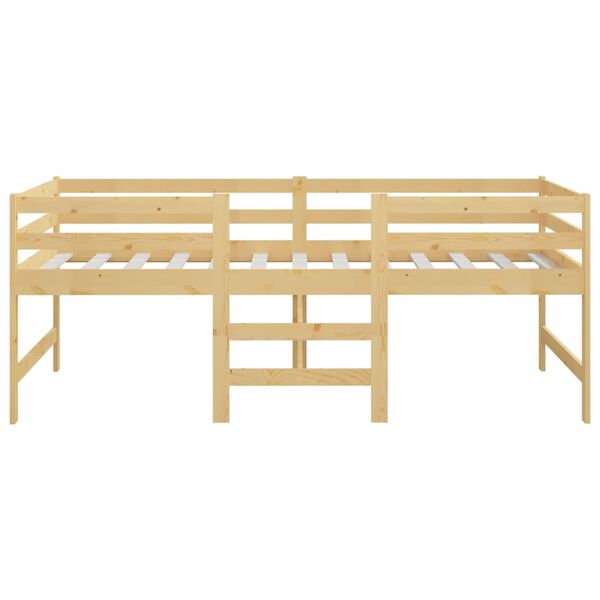 vidaXL Středně vysok&aacute; postel masivn&iacute; borov&eacute; dřevo 90 x 200 cm
