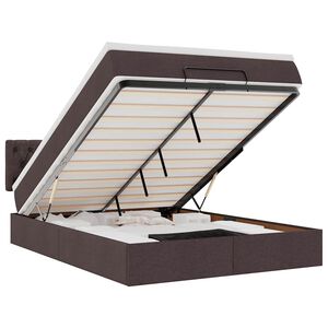 vidaXL Osmansk&aacute; postel s matrac&iacute; & LED diody Tmavě hněd&aacute; 140x190 cm