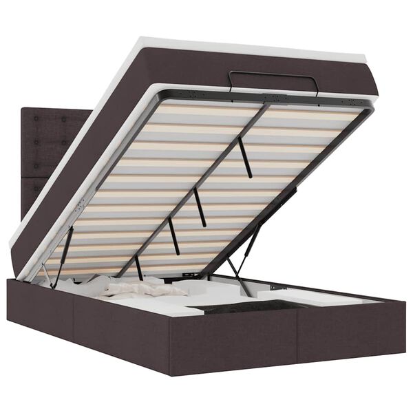 vidaXL Osmansk&yacute; r&aacute;m postele s matrac&iacute; tmavě hněd&aacute; 120x190cm textil