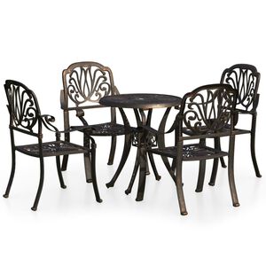 vidaXL 5d&iacute;ln&yacute; bistro set lit&yacute; hlin&iacute;k bronzov&yacute;