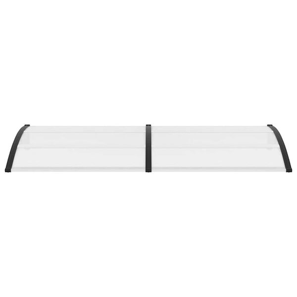 vidaXL Vchodov&aacute; stř&iacute;&scaron;ka čern&aacute; a průhledn&aacute; 240 x 75 cm polykarbon&aacute;t