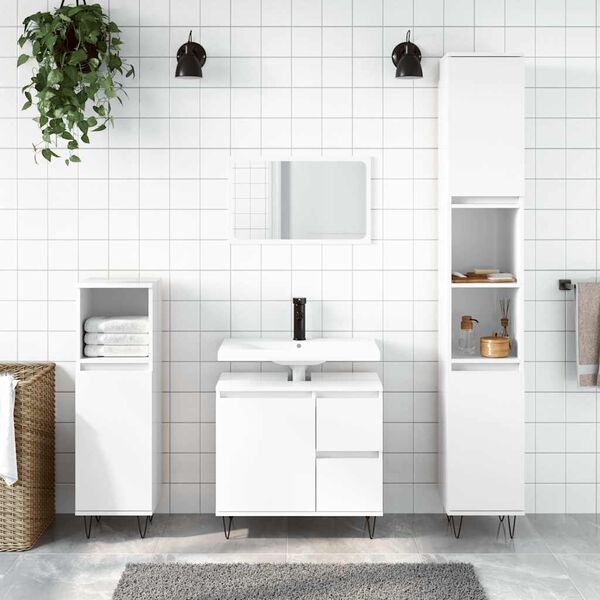 vidaXL Koupelnová skříňka lesklá bílá 65 x 33 x 60 cm kompozitní dřevo