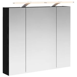 vidaXL Koupelnov&aacute; zrcadlov&aacute; skř&iacute;ň s polic&iacute; Čern&yacute; dub 80 x 14.5 x 70 cm
