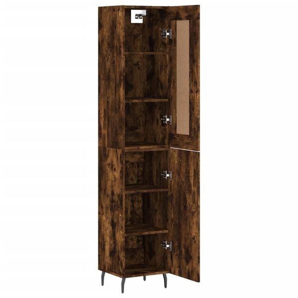 vidaXL Skř&iacute;ň highboard kouřov&yacute; dub 34,5 x 34 x 180 cm kompozitn&iacute; dřevo