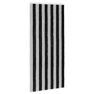 vidaXL Z&aacute;clona proti hmyzu Chenille &Scaron;ed&aacute; a čern&aacute; 100 x 220 cm 100% PP