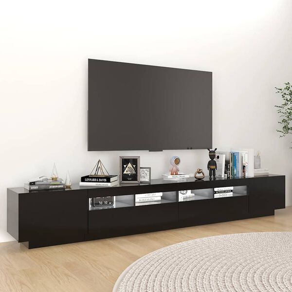 vidaXL TV skř&iacute;ňka s LED osvětlen&iacute;m čern&aacute; 260 x 35 x 40 cm