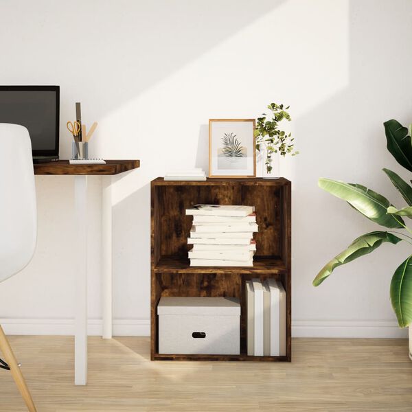 vidaXL Knihovna kouřov&yacute; dub 60 x 30 x 77 cm kompozitn&iacute; dřevo