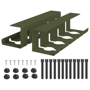 vidaXL Tray na kabely pod stolem 2 ks Olivově zelen&aacute; 43 x 12 x 10 cm