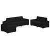 vidaXL Pohovka 3 pcs Čern&aacute; 221 x 80 x 80 cm Lněn&aacute; směs