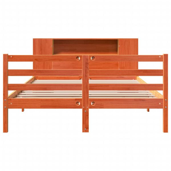 vidaXL Postel s knihovnou bez matrace 150 x 200 cm masivn&iacute; borovice