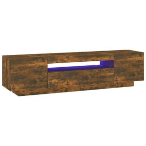 vidaXL TV skř&iacute;ňka s LED osvětlen&iacute;m kouřov&yacute; dub 160 x 35 x 40 cm