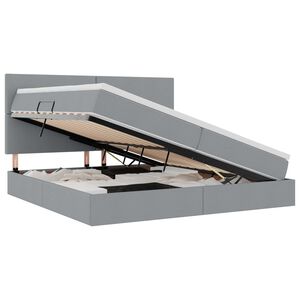 vidaXL Postel s &uacute;ložn&yacute;m prostorem a LED osvětlen&iacute;m s LED Světle &scaron;ed&aacute;