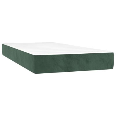 vidaXL Box spring postel s matrací tmavě zelená 100x200 cm samet
