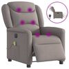 vidaXL Elektrick&eacute; mas&aacute;žn&iacute; polohovac&iacute; křeslo taupe textil