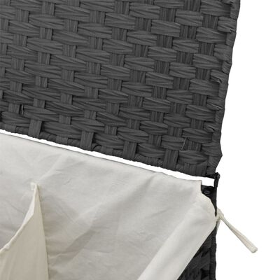 vidaXL Koš na prádlo se 2 sekcemi šedý 53 x 35 x 57 cm polyratan