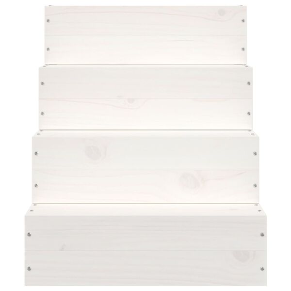 vidaXL Schůdky pro dom&aacute;c&iacute; zv&iacute;řata b&iacute;l&eacute; 40x49x47 cm masivn&iacute; borovice