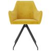 vidaXL Jídelní židle 2 ks žluté samet
